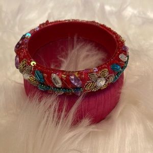 Two beautiful satiny & bejeweled bracelets